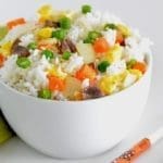 White bowl filled with Chinese Fried Rice
