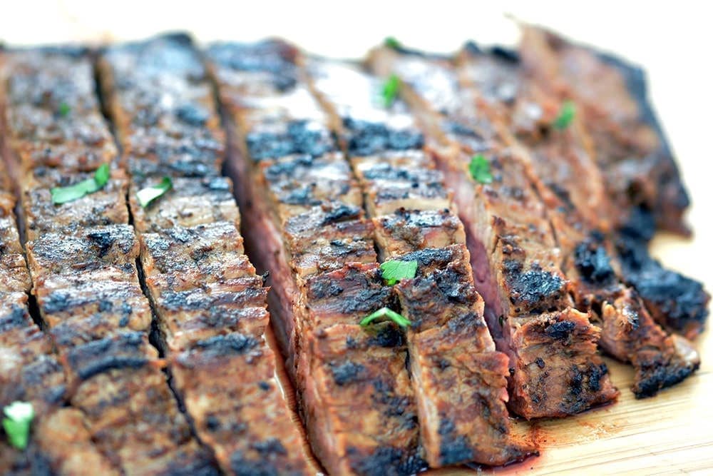 San Diego-style carne asada on the grill