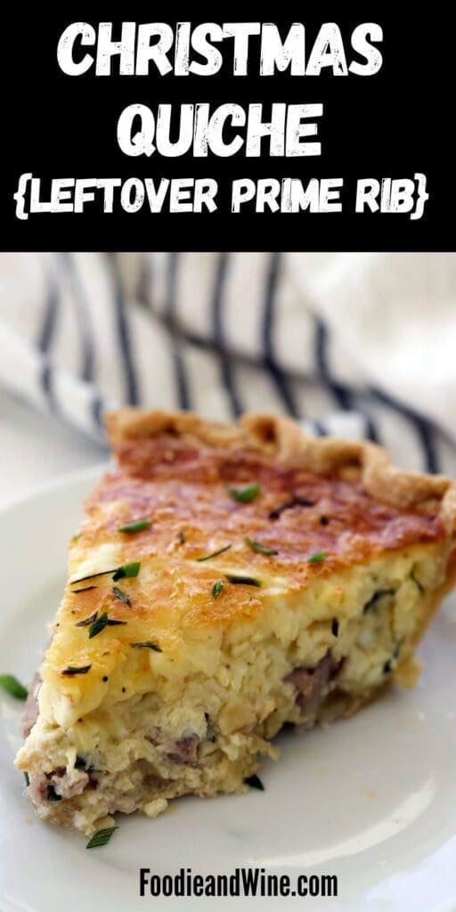 pinterest graphic for christmas quiche.