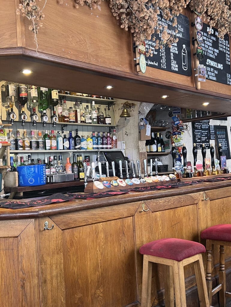 Inside of a traditional British Pub.